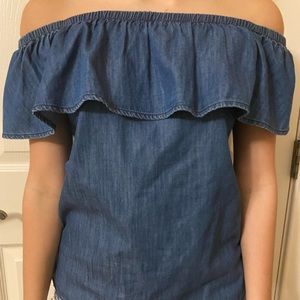 Denim White House Black market off the shoulder top